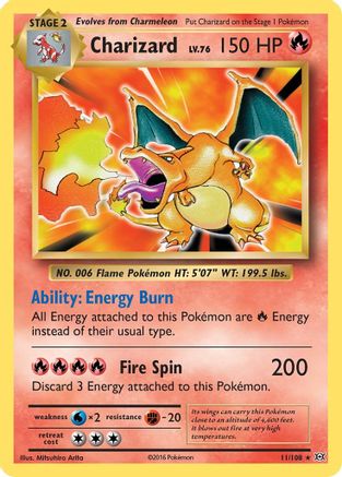 Charizard (11/108) Reverse Holofoil [XY: Evolutions] Pokemon Single Pokémon
