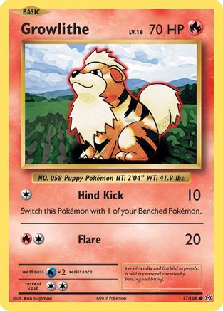 Growlithe (17/108) Reverse Holofoil [XY: Evolutions] Pokemon Single Pokémon