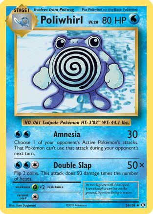 Poliwhirl (24/108) Reverse Holofoil [XY: Evolutions] Pokemon Single Pokémon