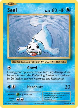 Seel (28/108) Reverse Holofoil [XY: Evolutions] Pokemon Single Pokémon