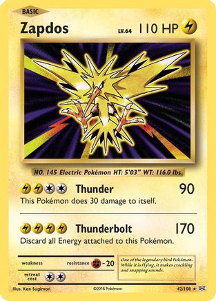 Zapdos (42/108) Reverse Holofoil [XY: Evolutions] Pokemon Single Pokémon