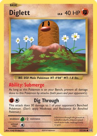 Diglett (55/108) Reverse Holofoil [XY: Evolutions] Pokemon Single Pokémon