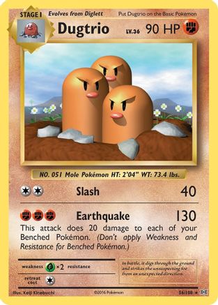 Dugtrio (56/108) Reverse Holofoil [XY: Evolutions] Pokemon Single Pokémon