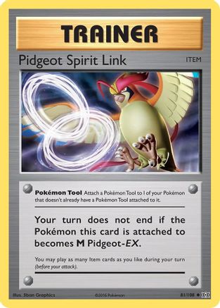 Pidgeot Spirit Link (81/108) Reverse Holofoil [XY: Evolutions] Pokemon Single Pokémon