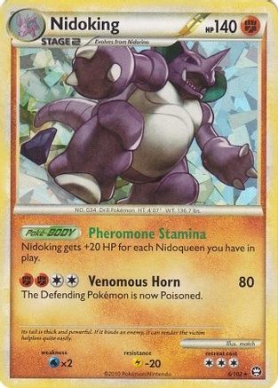 Nidoking - 6/102 (Cracked Ice Holo) () Holofoil [Misc: Deck Exclusives] Pokemon Single Pokémon