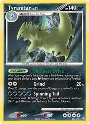 Tyranitar 30/100 (DP Stormfront) () Holofoil [Misc: Deck Exclusives] Pokemon Single Pokémon