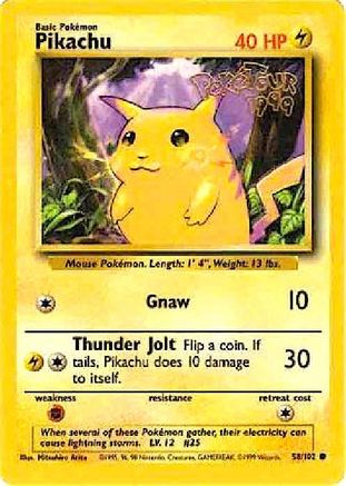 Pikachu - 58/102 (PokeTour 1999) [Misc: Cards & Products] Pokemon Single Pokémon