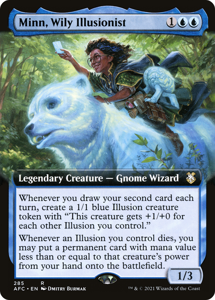Minn, Wily Illusionist (AFC-285) [Forgotten Realms Commander] (Extended Art) MTG Single Wizards of the Coast