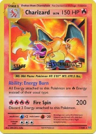 Charizard - 11/108 (Prerelease) () Holofoil [Promos: XY Promos] Pokemon Single Pokémon