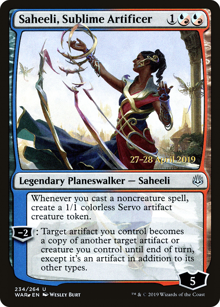 Saheeli, Sublime Artificer (PRE-234) [War of the Spark Promos] Foil MTG Single Wizards of the Coast