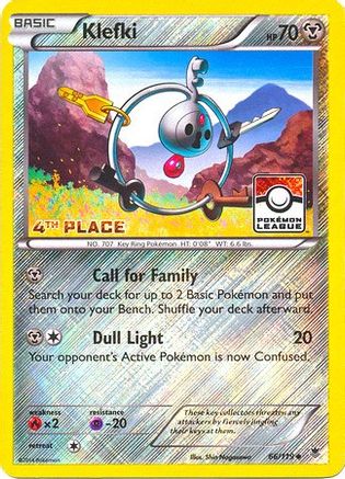 Klefki - 66/119 (League Promo) [4th Place] () Reverse Holofoil [Promos: League & Championship Cards] Pokemon Single Pokémon
