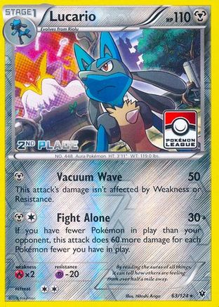 Lucario - 63/124 (Pokemon League) [2nd Place] () Reverse Holofoil [Promos: League & Championship Cards] Pokemon Single Pokémon