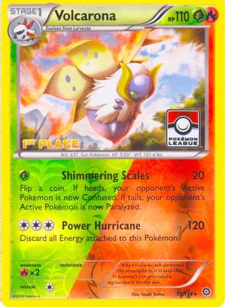 Volcarona - 15/114 (Pokemon League) [1st Place] () Reverse Holofoil [Promos: League & Championship Cards] Pokemon Single Pokémon