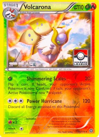 Volcarona - 15/114 (Pokemon League) [2nd Place] () Reverse Holofoil [Promos: League & Championship Cards] Pokemon Single Pokémon