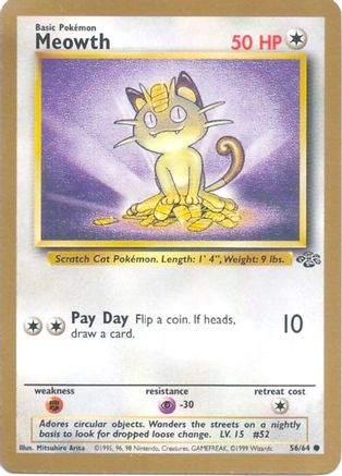 Meowth - 56/64 (Gold Bordered Promo) [Misc: Cards & Products] Pokemon Single Pokémon