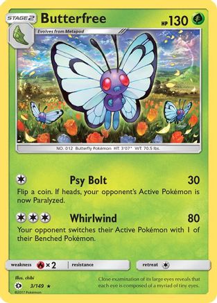 Butterfree (3/149) [SM: Base Set] Pokemon Single Pokémon
