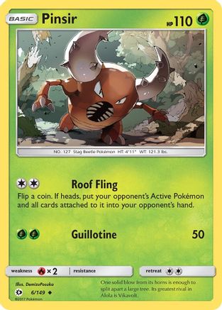 Pinsir (6/149) Reverse Holofoil [SM: Base Set] Pokemon Single Pokémon
