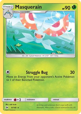 Masquerain (8/149) Reverse Holofoil [SM: Base Set] Pokemon Single Pokémon