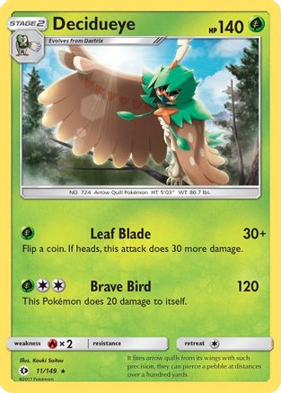 Decidueye (11/149) Reverse Holofoil [SM: Base Set] Pokemon Single Pokémon