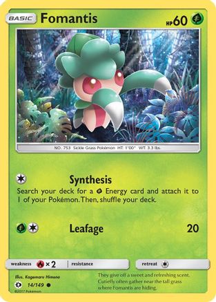 Fomantis (14/149) Reverse Holofoil [SM: Base Set] Pokemon Single Pokémon