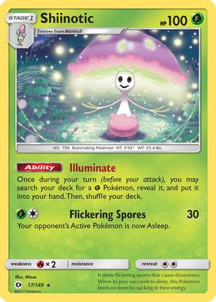 Shiinotic (17/149) Reverse Holofoil [SM: Base Set] Pokemon Single Pokémon