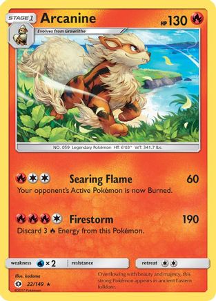 Arcanine (22/149) Reverse Holofoil [SM: Base Set] Pokemon Single Pokémon