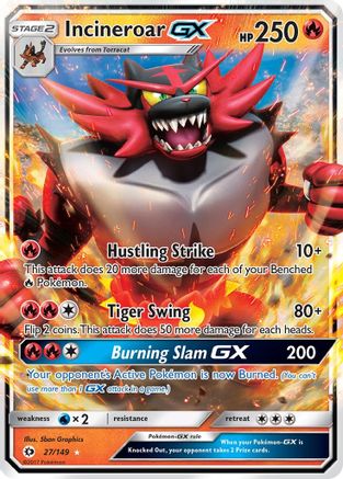 Incineroar GX (27/149) Holofoil [SM: Base Set] Pokemon Single Pokémon