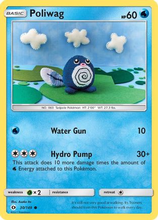Poliwag (30/149) Reverse Holofoil [SM: Base Set] Pokemon Single Pokémon