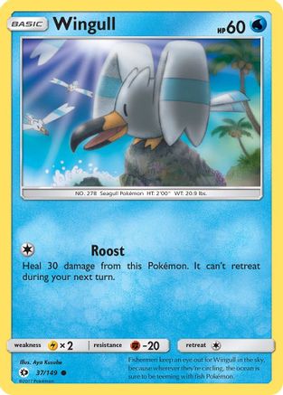 Wingull (37/149) Reverse Holofoil [SM: Base Set] Pokemon Single Pokémon