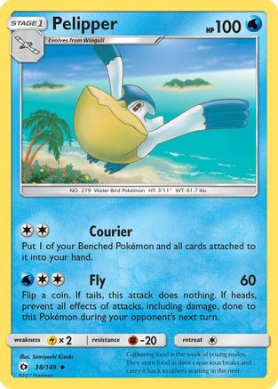 Pelipper (38/149) Reverse Holofoil [SM: Base Set] Pokemon Single Pokémon