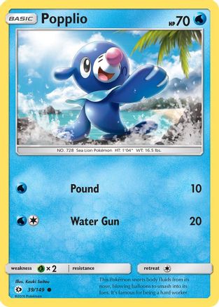Popplio (39/149) [SM: Base Set] Pokemon Single Pokémon