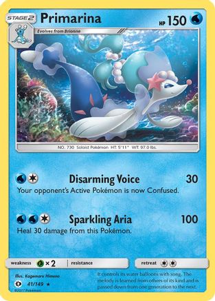Primarina (41/149) [SM: Base Set] Pokemon Single Pokémon