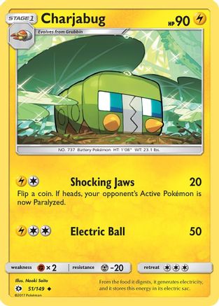 Charjabug (51/149) Reverse Holofoil [SM: Base Set] Pokemon Single Pokémon