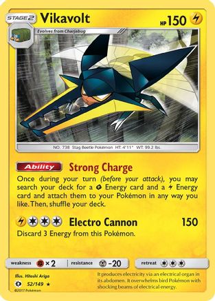 Vikavolt (52/149) Reverse Holofoil [SM: Base Set] Pokemon Single Pokémon