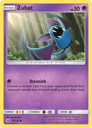 Zubat (54/149) Reverse Holofoil [SM: Base Set] Pokemon Single Pokémon