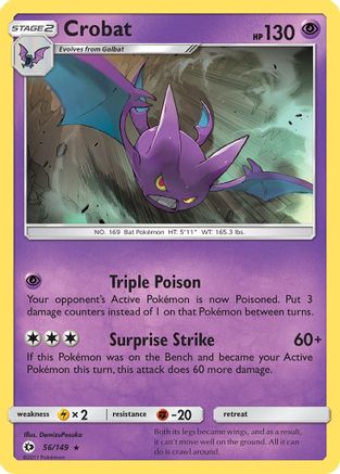 Crobat (56/149) Reverse Holofoil [SM: Base Set] Pokemon Single Pokémon