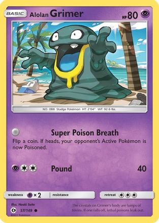 Alolan Grimer (57/149) - [SM: Base Set] Reverse Holofoil Pokemon Single Pokémon