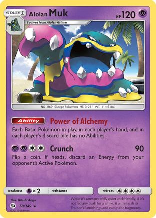 Alolan Muk (58/149) - [SM: Base Set] Holofoil Pokemon Single Pokémon