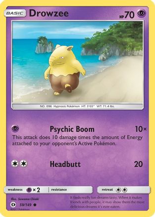 Drowzee (59/149) Reverse Holofoil [SM: Base Set] Pokemon Single Pokémon