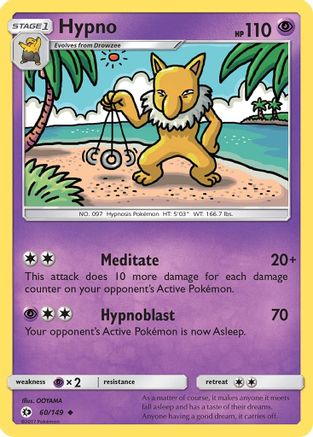 Hypno (60/149) Reverse Holofoil [SM: Base Set] Pokemon Single Pokémon