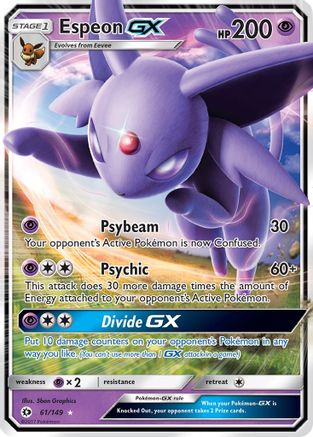 Espeon GX (61/149) Holofoil [SM: Base Set] Pokemon Single Pokémon