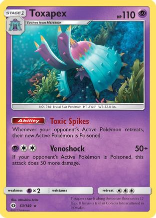 Toxapex (63/149) Holofoil [SM: Base Set] Pokemon Single Pokémon