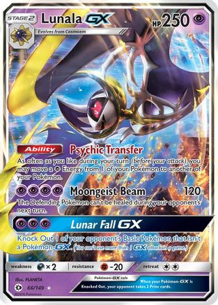 Lunala GX (66/149) Holofoil [SM: Base Set] Pokemon Single Pokémon