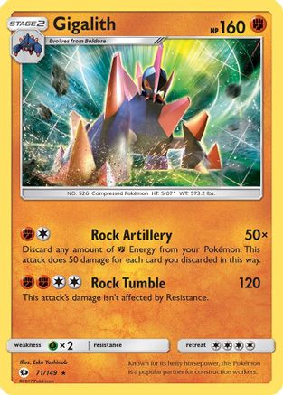 Gigalith (71/149) Holofoil [SM: Base Set] Pokemon Single Pokémon