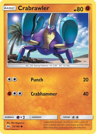 Crabrawler (72/149) Reverse Holofoil [SM: Base Set] Pokemon Single Pokémon