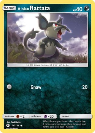 Alolan Rattata (76/149) Reverse Holofoil [SM: Base Set] Pokemon Single Pokémon