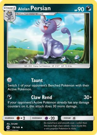 Alolan Persian (79/149) Reverse Holofoil [SM: Base Set] Pokemon Single Pokémon