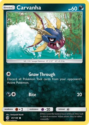 Carvanha (81/149) [SM: Base Set] Pokemon Single Pokémon