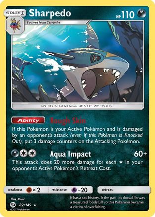 Sharpedo (82/149) Reverse Holofoil [SM Base Set] Pokemon Single Pokémon