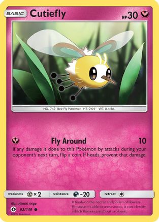 Cutiefly (92/149) Reverse Holofoil [SM: Base Set] Pokemon Single Pokémon
